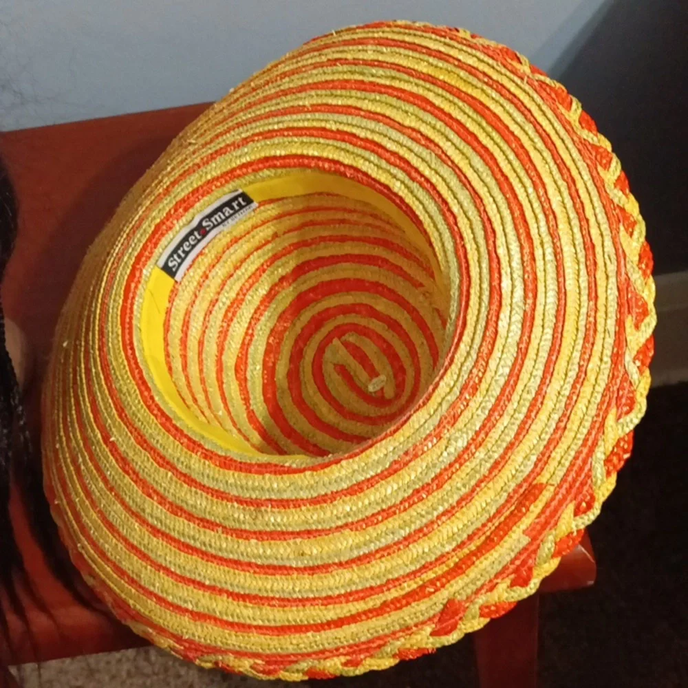 Street smart by Betmar women's orange green and tan summer hat 🌞⛱️